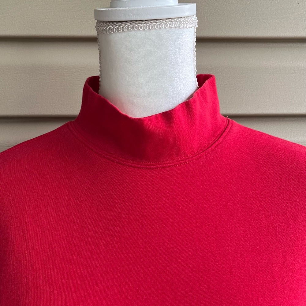 •Lands' End• Red Mock Turtleneck Top - Size Large (14-16) - Picture 3 of 9